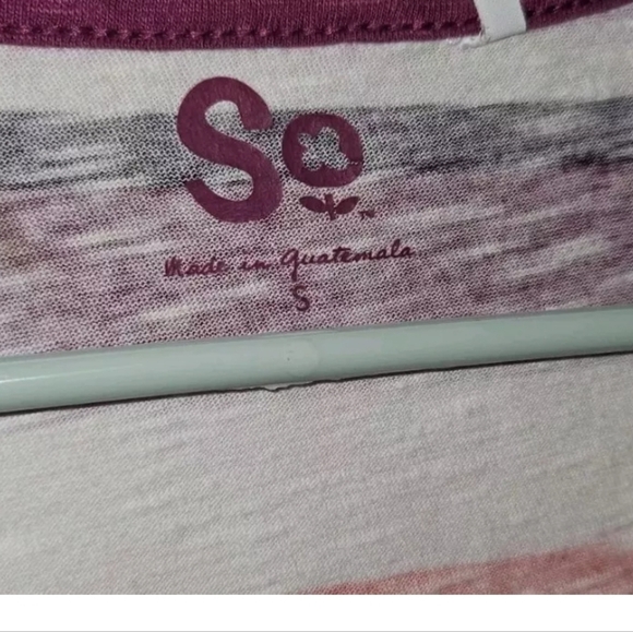 So Girls Short Sleeve Striped Shirt Top V-Neck Multi-Color Size Small - Picture 2 of 3